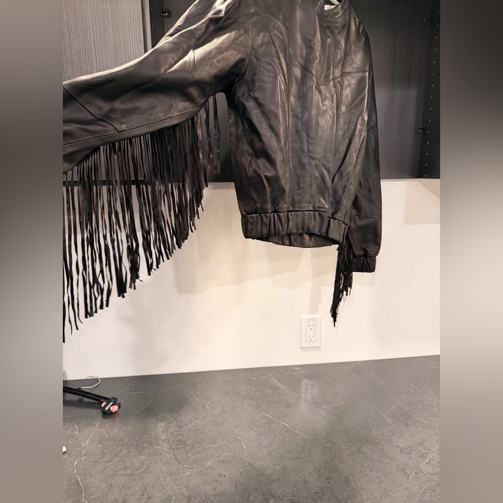 IRO Black Leather Women's blouse pre loved. - Picture 6 of 13